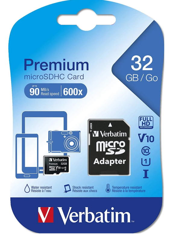 32Gb Micro Sdhc, 90Mb/S Verbatim Memory Card