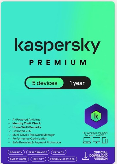 Kaspersky Total Security Premium, Prem5, 1 Year